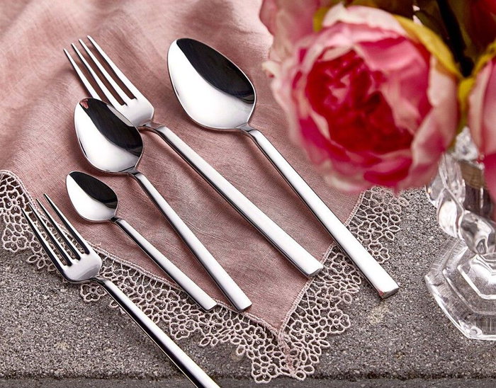 Hermia Deniz30 Cubertería de Acero Inoxidable para 30 Piezas, Elegante y Duradera para Uso Diario y Ocasiones Especiales